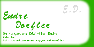 endre dorfler business card